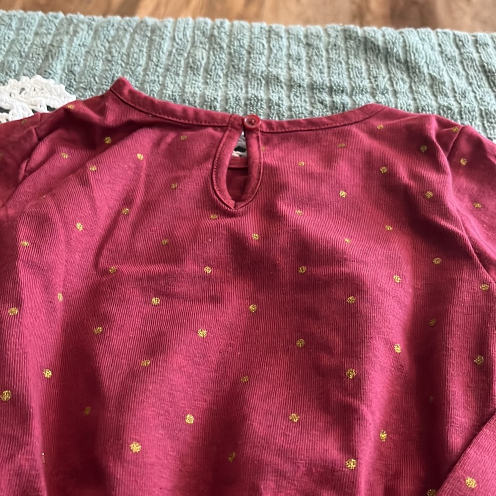 Girls Just one you.  Made by Carters maroon with gold spots. Size 2T - Picture 5 of 6